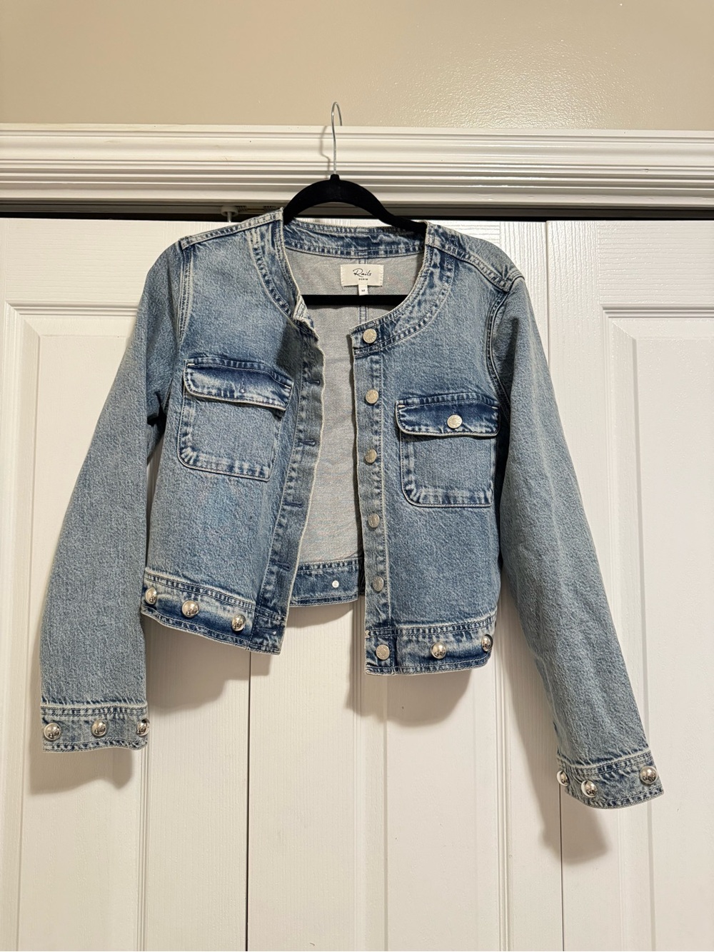 Rails Kids Light Wash Denim Jacket with Pearl Snap Details